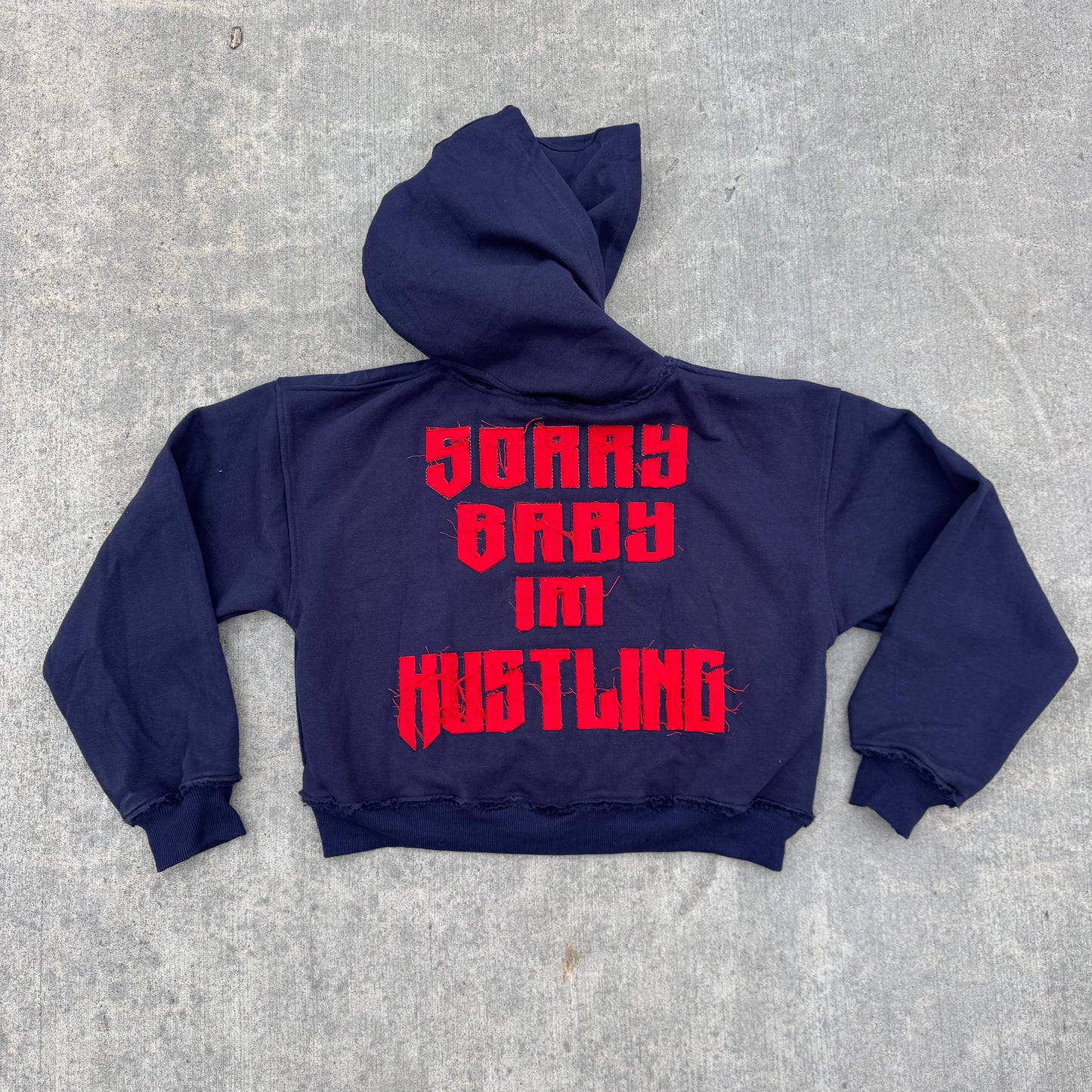 How High Cropped Hoodie (Navy Blue)