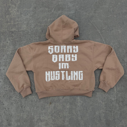 How High Cropped Hoodie (Tan)